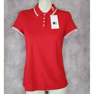 Swing Control Womens XS Polo Golf Tennis Shirt Top Red Short Sleeve Button‎ NEW
